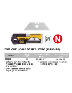 Estuche 10 hojas de repuesto trapezoidales SK2  