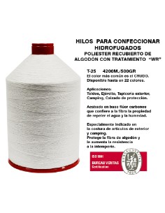 HILO ALGOD/POLI HIDRO T-25 4200M CRUDO *C.002> ALTA CALIDAD+HIDROFUGADO