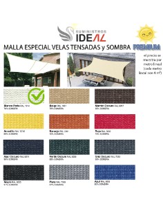 MALLA ESPECIAL VELAS TENSADAS DE SOMBRA PREMIUM 4 M ANCHO -  COLOR BLANCO PERLA - PRECIO METRO LINEAL