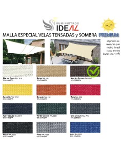 MALLA ESPECIAL VELAS TENSADAS DE SOMBRA PREMIUM 4 M ANCHO -  COLOR MARRON OSCURO - PRECIO METRO LINEAL