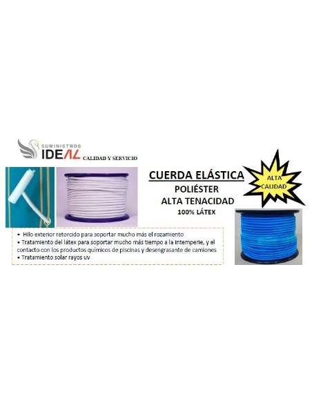 CUERDA ELASTICA POLIESTER AZUL DE 8 - MADEJA 10 M