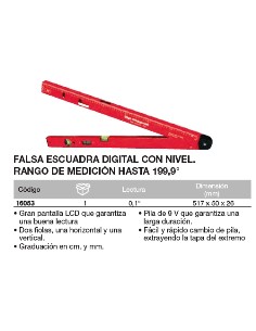 Falsa escuadra digital con nivel. Rango medici