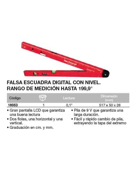 Falsa escuadra digital con nivel. Rango medici