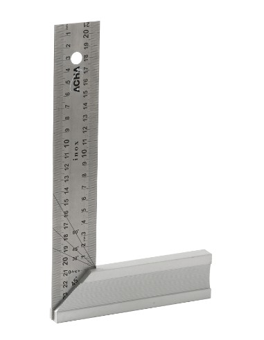 Escuadra de carpintero hoja inox. en mm.  200x125mm