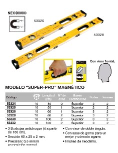 Nivel de perfil de aluminio. Magn 2