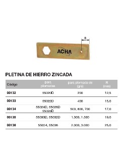 Nuez de pletina de repuesto de acero zincado 1.000/1.500grs 2