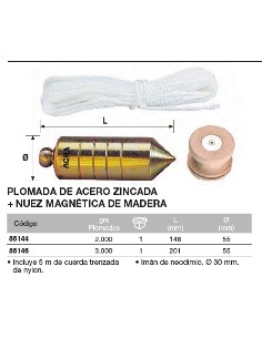 Plomada de acero zincada + Nuez di 2