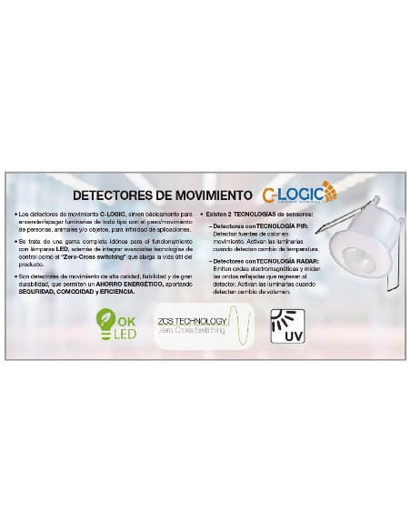 Detector de presencia de techo - Gran Alcance 100x100x60