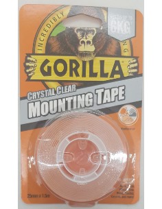 CINTA DOBLE CARA GORILLA 1,5 m X 25 mm TRANSPARENTE