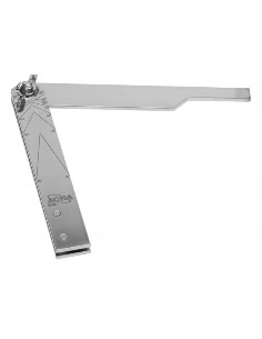 Falsa escuadra de acero cromado mate, graduada 150mm