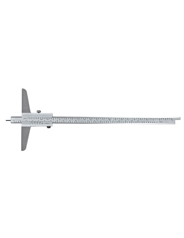 Calibre profundidad regla reversible. Puntas plana + de aguja 0-200 Puente 100
