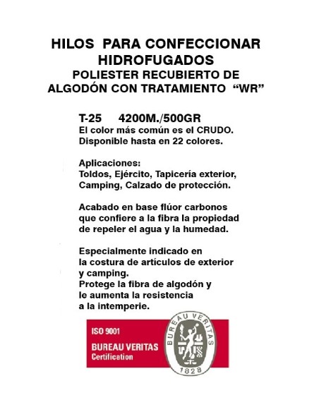 HILO ALGOD/POLI HIDRO T-25 4200M CRUDO *C.002> ALTA CALIDAD+HIDROFUGADO