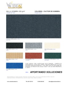 MALLA DE SOMBREO ESPECIAL VELAS VERDE 320 g/m 2