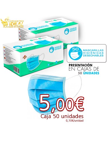 ⇨ Mascarillas Quirúrgicas - Caja 50 Unidades