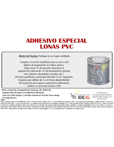 ADHESIVO REPARADOR TOLDO PEGAMENTO ESPECIAL TOLDOS LONAS PVC 1L<  ALTA CALIDAD PARA SUELOS DE PVC