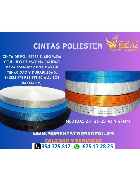 CINTA POLIESTER 35MM NARANJA METRO<