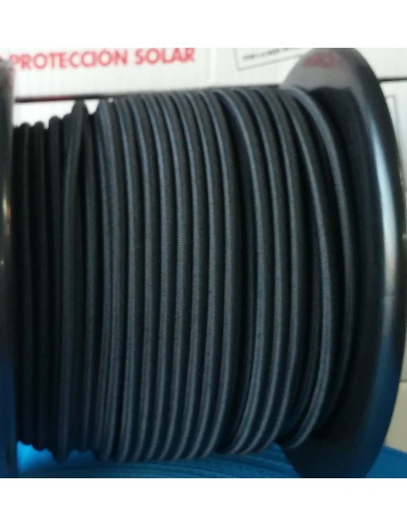 CUERDA ELASTICA DE 8MM NEGRA BOBINA 100M