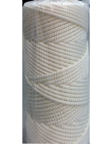 CUERDA CORDEL GRANITO NYLON TRENZADO DE 5 ALTA CALIDAD 200METROS BLANCO