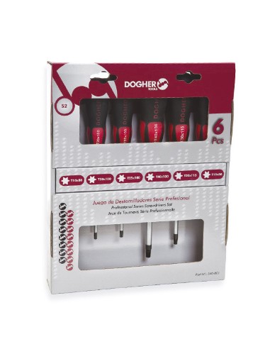 JUEGO DEST. CARTON 6 PZAS TORX PROF.