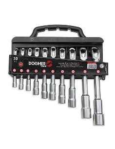 JUEGO 10 LLAVES DE PIPA ABIERTA 6-19