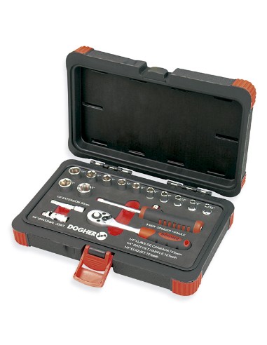 MALETIN VASOS HEX SAE 1/4 16 PZAS