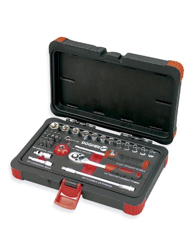 MALETIN VASOS HEX SAE 1/4 33 PZAS