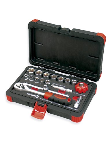 MALETIN VASOS HEX 3/8 17 PZAS