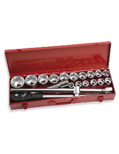 ESTUCHE METALICO 20 PZAS VASOS HEX 3/4