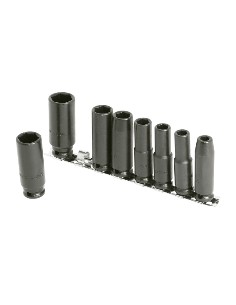 3/8" Regleta con 8 Vasos de impacto largos