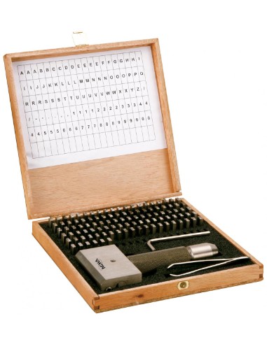 Estuche 100 caracteres intercambiables de golpe. Mango manual