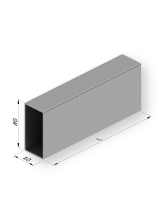 PERFIL 80X40 LACADO BLANCO 4 METROS---GAVIOTA 2