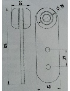 RULETA NYLON CAMION 126X40MM BISELADA 35MM< 2