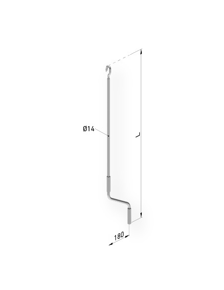 MANIVELA DE ELEVACION DE TOLDOS BLANCA 220 CENTIMETROS<