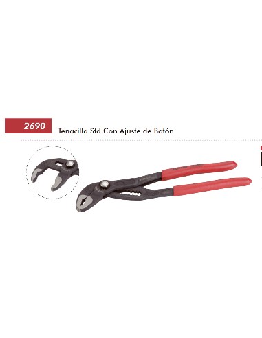 TENACILLA DE CANAL AJUST BOTON 250MM STD