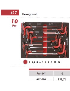 B. COMB 1/2 10 LLAVES T HEX RECTA