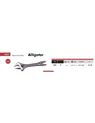LLAVE AJUSTABLE ALLIGATOR 8-200mm