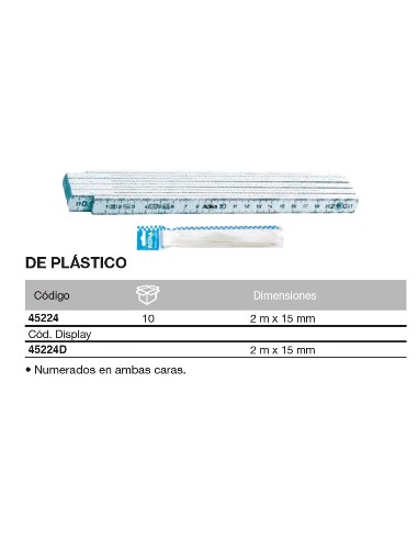 Doble metro plegable de pl