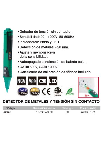 Detector de metales y tensi