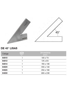 Escuadra Inox. de 45 2