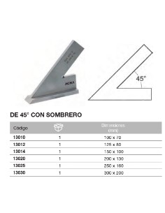 Escuadra Inox. de 45 2