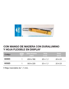 Falsa escuadra. Base de madera con duraluminio 250mm 2