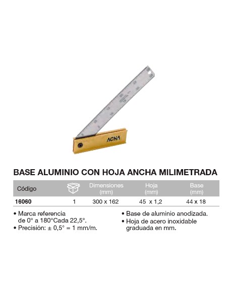 Falsa escuadra. Base de aluminio. 0