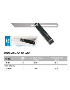 Falsa escuadra con mango de ABS 200mm 2