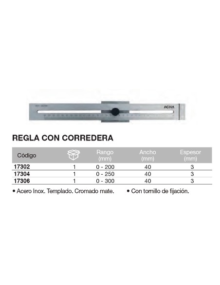 Calibre para trazado regla con corredera 0-200mm
