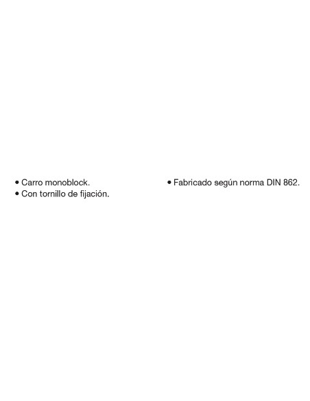 Calibre tipo tornero acero inox. cromado mate, templado 600 x Boca 150