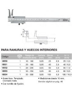Calibre para ranuras y huecos interiores 26-200mm 2