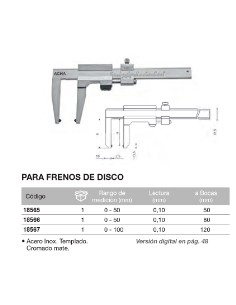 Calibre para frenos de disco 0-50 x Boca 80 2