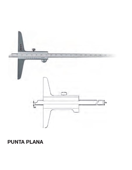 Calibre de profundidad punta plana 0-400 Puente 150