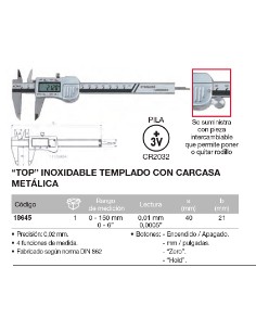 Calibre digital "TOP" con carcasa met 2
