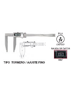 Calibre digital grande tipo tornero ajuste fino 0-500 x Boca 100 2